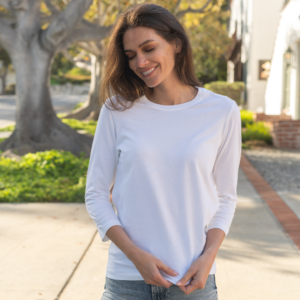 Womens 3/4 Sleeve Crew Neck