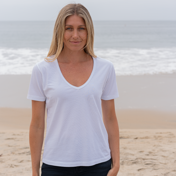 Womens Short Sleeve V-neck