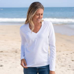 Womens 3/4 Sleeve Boat Neck T-shirt
